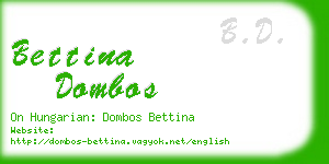 bettina dombos business card
